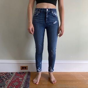 Agolde Sophie Distressed High-Waist Skinny Jeans